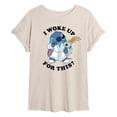 thumbnail image 1 of Lilo & Stitch - Woke Up - Juniors Oversized Graphic T-Shirt, 1 of 4
