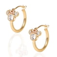 thumbnail image 1 of Disney Women's 14K Gold Two Tone CZ Minnie Mouse Hoop Earrings, 1 of 5