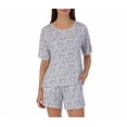 thumbnail image 1 of Disney Women's 2 Piece Short Sleeve Shirt & Short Pajama Set (Small, Gray Mickey Mouse), 1 of 2