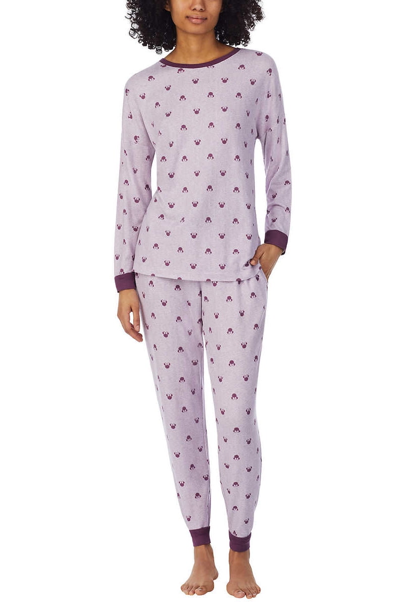 Disney Women's Character Cozy 2-Piece Pajama Set (Purple Minnie Mouse, XX-Large)