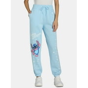 LICENSE Disney Women’s Christmas Stitch Graphic Jogger Pants, Sizes XXS-XXL