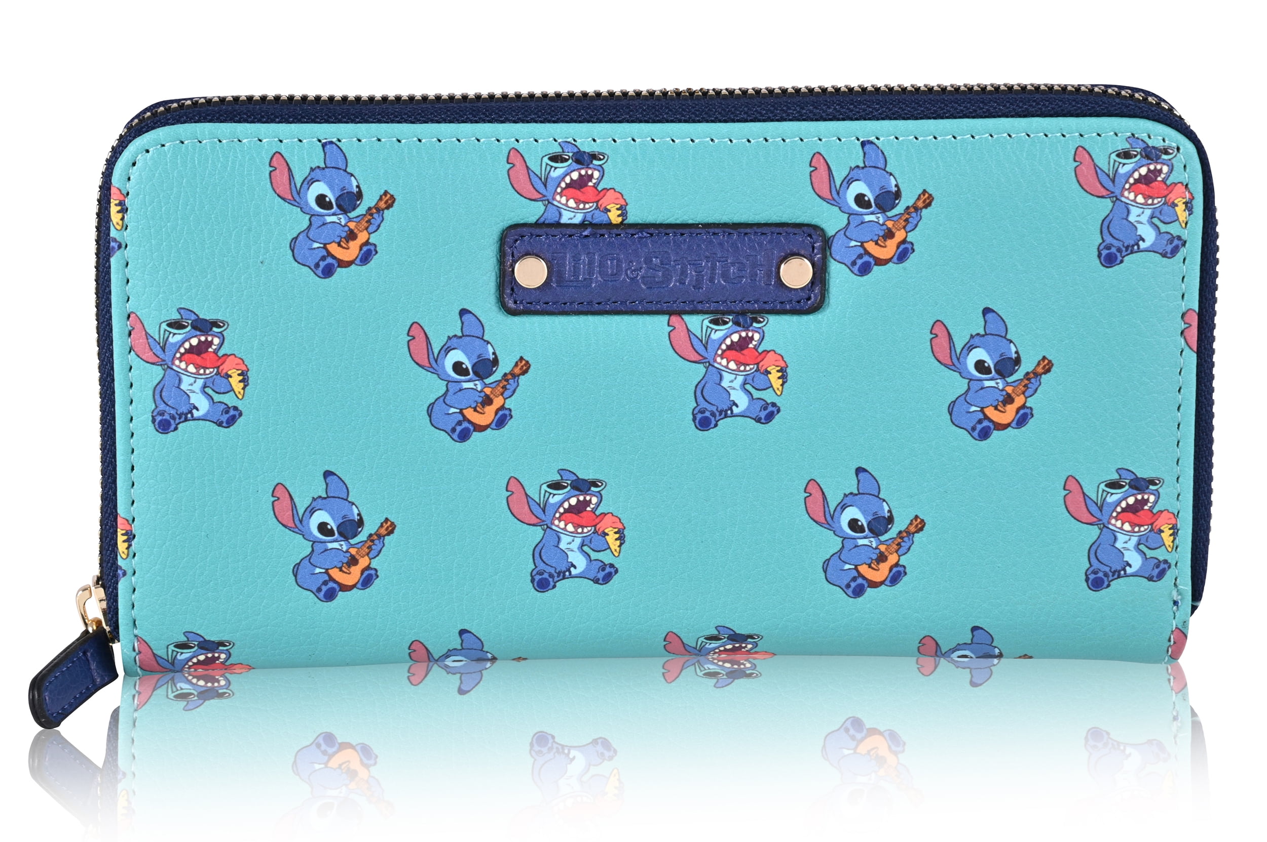 Disney Women's Lilo and Stitch Zip Around Wallet, Blue