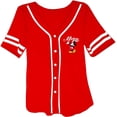 thumbnail image 1 of Disney Women's Mickey Mouse Baseball Shirt, Classic Cartoon Baseball Jersey Red – XL, 1 of 8