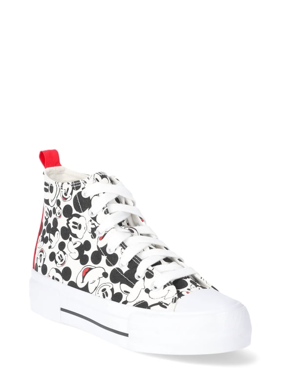Disney Women's Mickey Mouse High-Top Lace-Up Sneakers