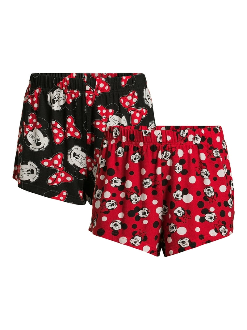 Disney Women's Mickey and Minnie Mouse Print Sleep Shorts, 2-Pack