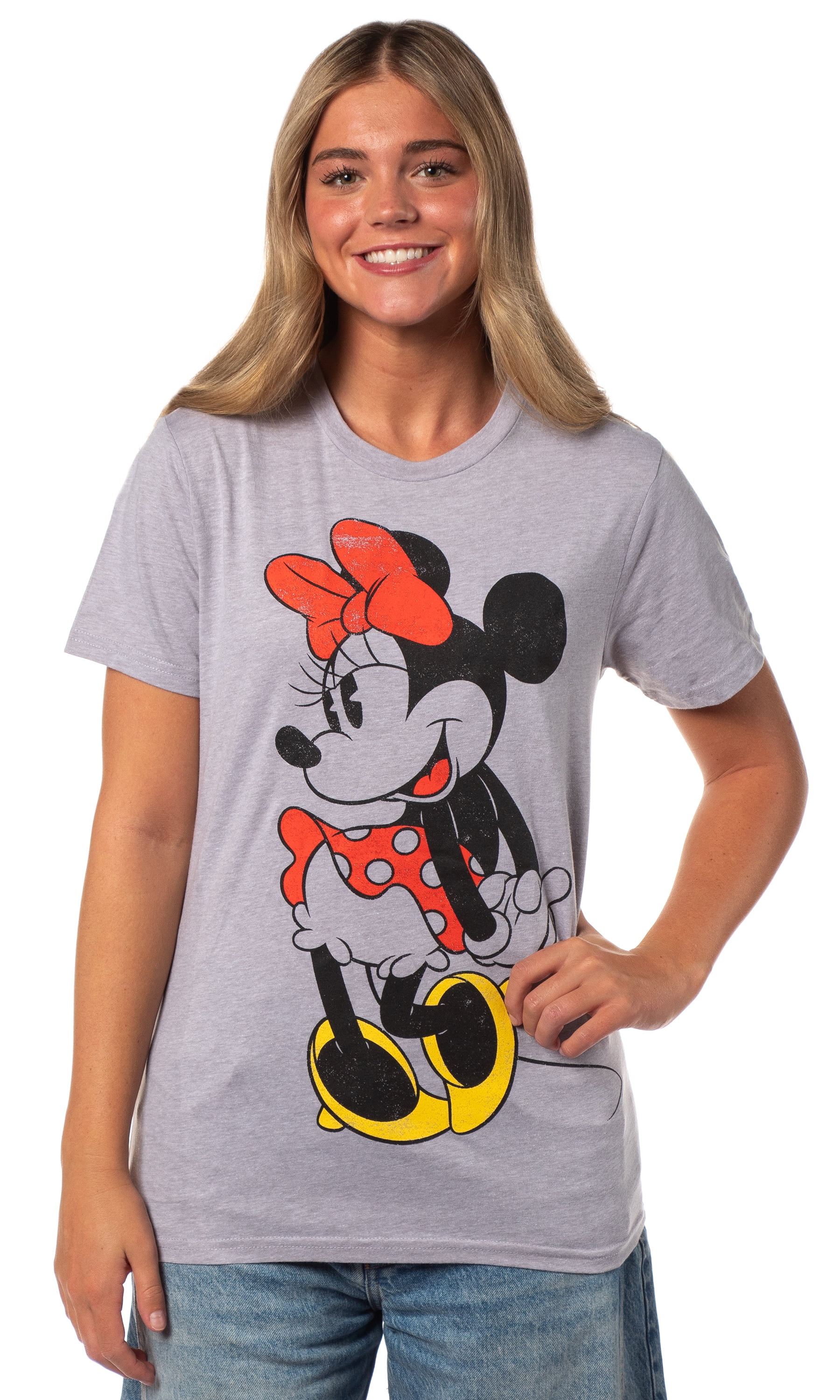Disney Women's Minnie Mouse Distressed Cute Pose Adult Graphic Print ...
