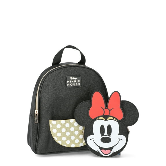 Disney Women's Minnie Mouse Graphic Mini Backpack, Black