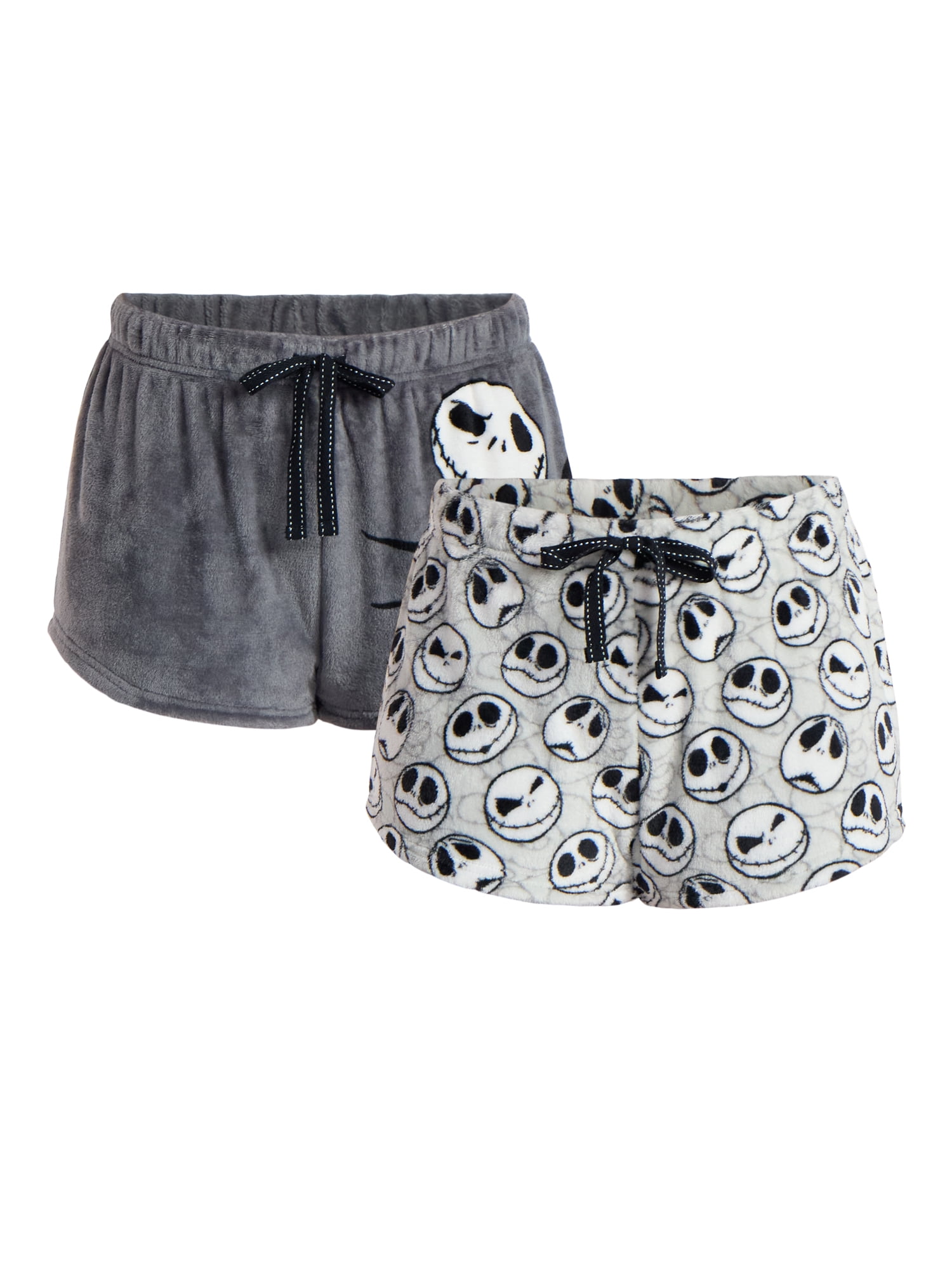 Disney Women's Nightmare Before Christmas Jack Skellington Minky Sleep Shorts, 2-Pack, Sizes XS-3X