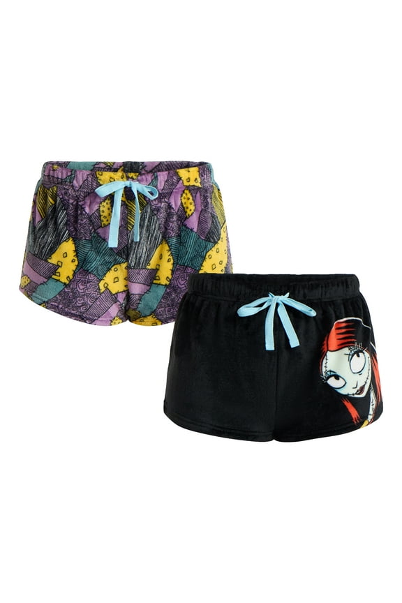Women's Nightmare Before Christmas Sally Minky Sleep Shorts, 2-Pack, Sizes XS-3X