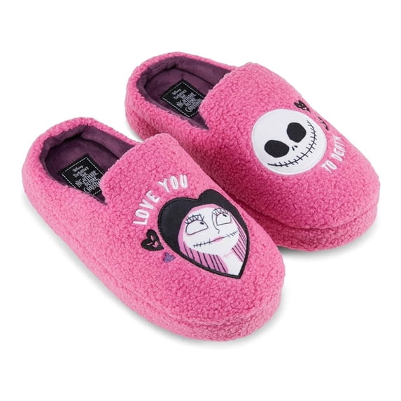 Disney Women’s Nightmare Before Christmas Slippers, Printed Jack Skellington Slip-On Indoor Slippers Pink – 5/6