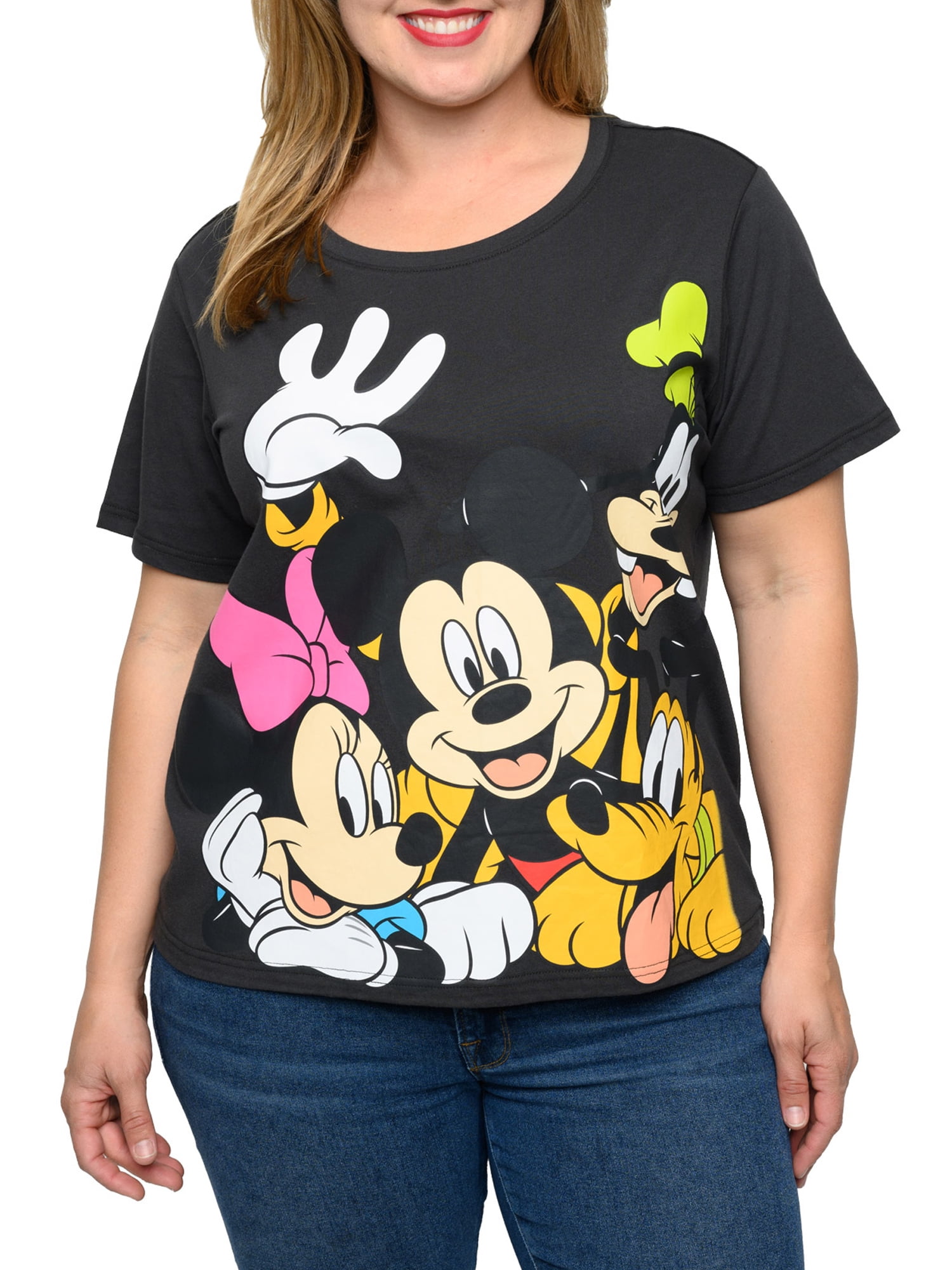 Women's Plus Size Mickey Mouse & Cropped T-Shirt Minnie Goofy Pluto Walmart.com