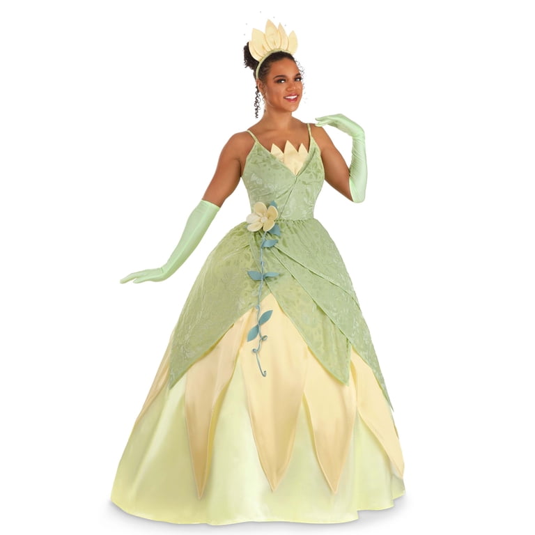 green disney princess dress How do we feel about a for Aurora? : r/disneyprincess Print On Bodice Inspired By Tianas Dress Layers Of Tulle Petals Overlaid On Skirt Worn Above The Knee Body Plus Size Princess and the