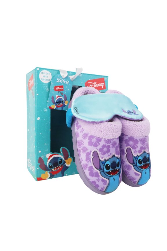 Disney Women's Slippers with Sleep Mask Holiday Gift Set 2 Piece Set