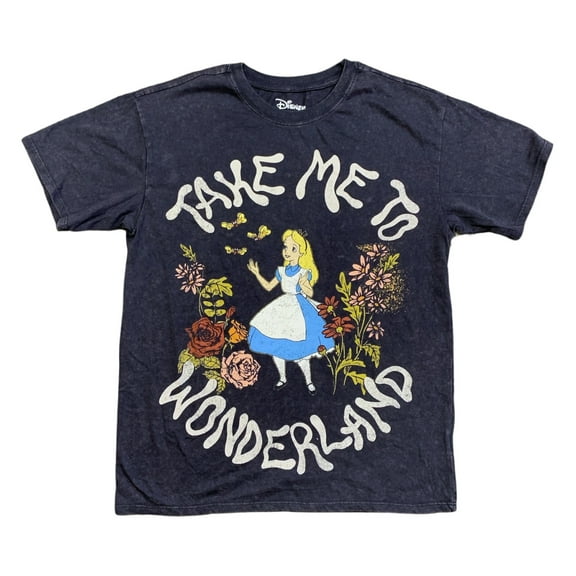 Disney Women's Soft Short Sleeve Graphic Print T-Shirt (Take Me To Wonderland, XS)