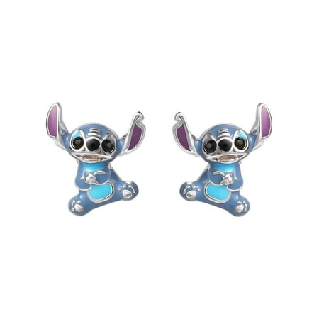 Disney Women’s Sterling Silver Stitch Stud Earrings
