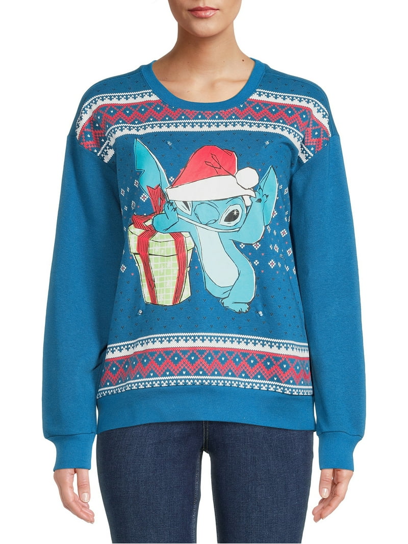 Disney women's Stitch Light-Up Christmas Pullover