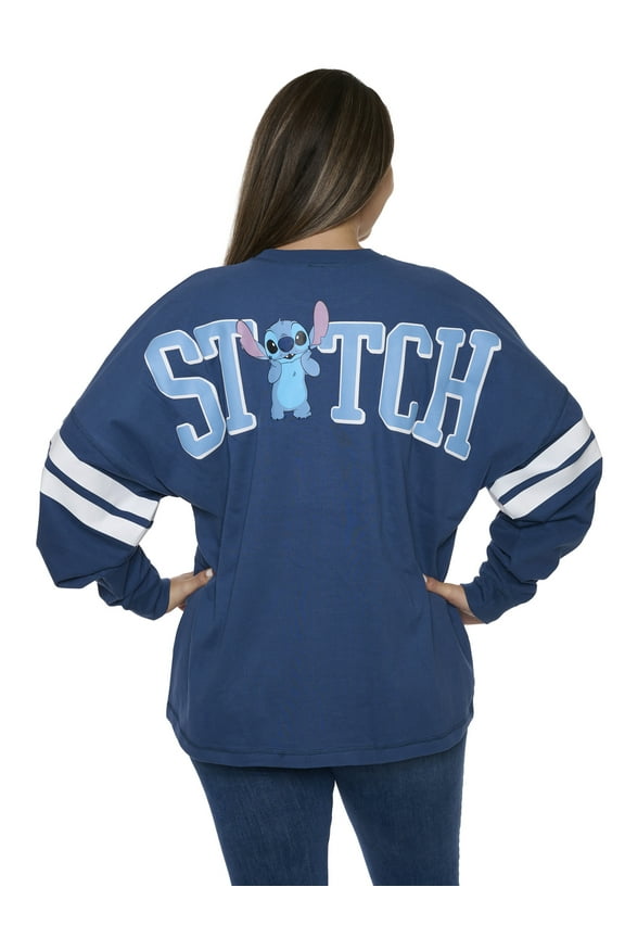 Women's Stitch Long Sleeve Sweatshirt Jersey Blue Hockey Style