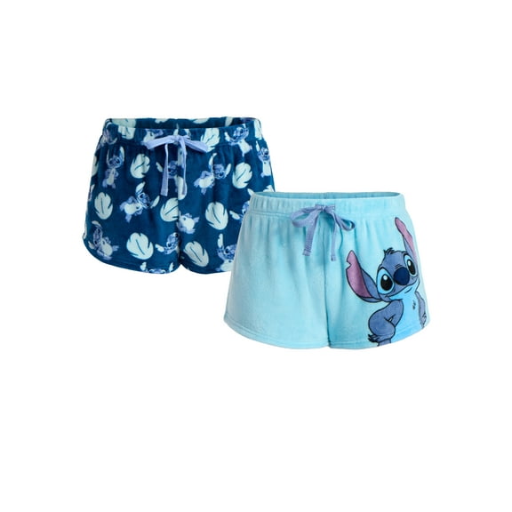 Disney Women's Stitch Minky Sleep Shorts, 2-Pack, Sizes XS-3X