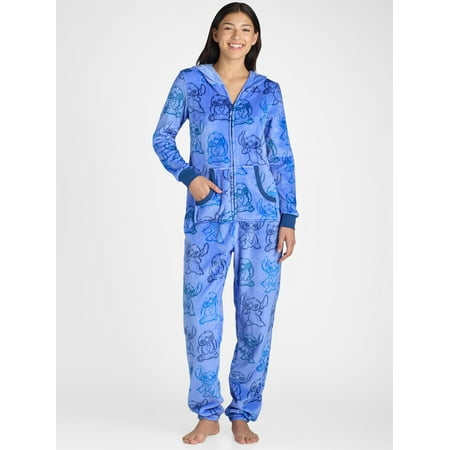 Disney Women’s Stitch Union Suit with Hood, Sizes S-3X
