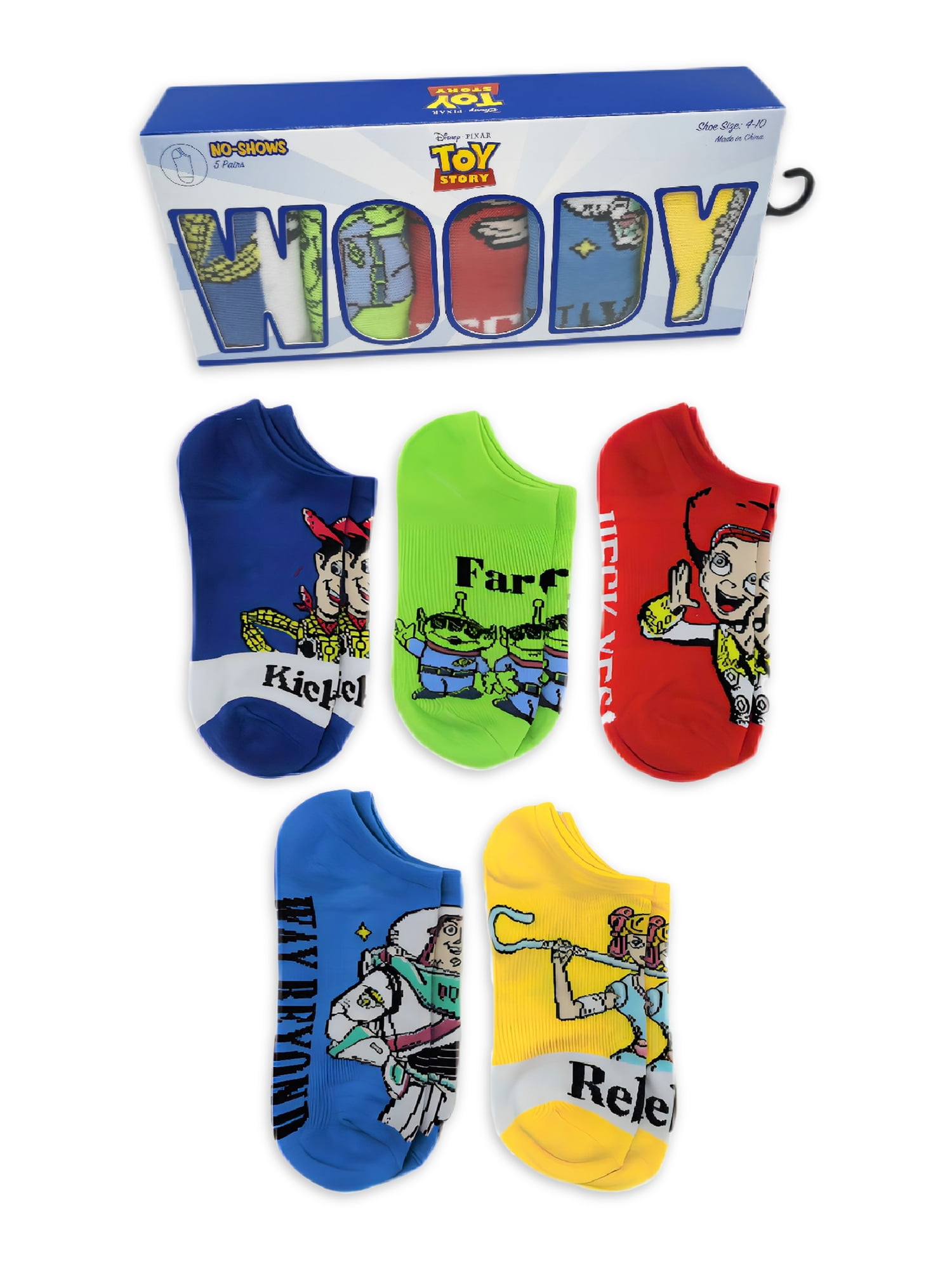 Disney Women’s Toy Story NoShow Socks Box Set, 5Pack, Size 410
