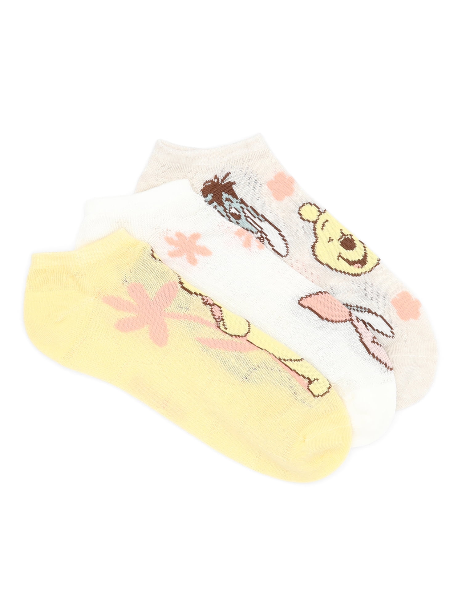 Disney Women's Winnie the Pooh No-Show Socks, 3-Pack
