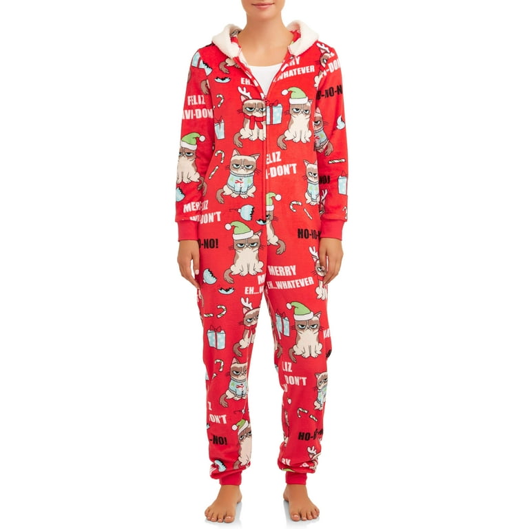 Disney Women s and Women s Plus Grumpy Cat Christmas Union Suit Walmart