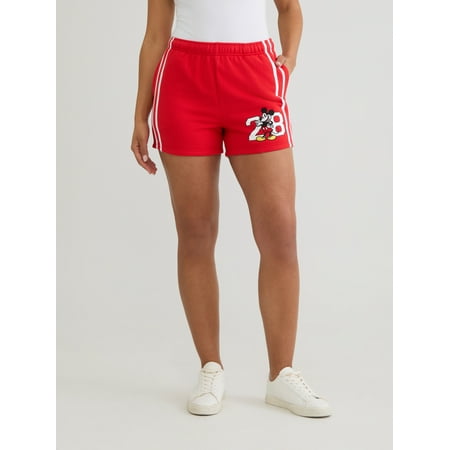 Disney Women’s and Women’s Plus Mickey Mouse Graphic Print Shorts, 3.75'' Inseam, Sizes XXS-2XL