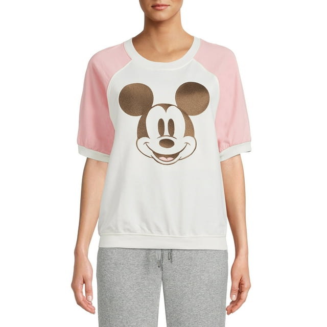 Disney Women's and Women's Plus Mickey Mouse Short Sleeve Top
