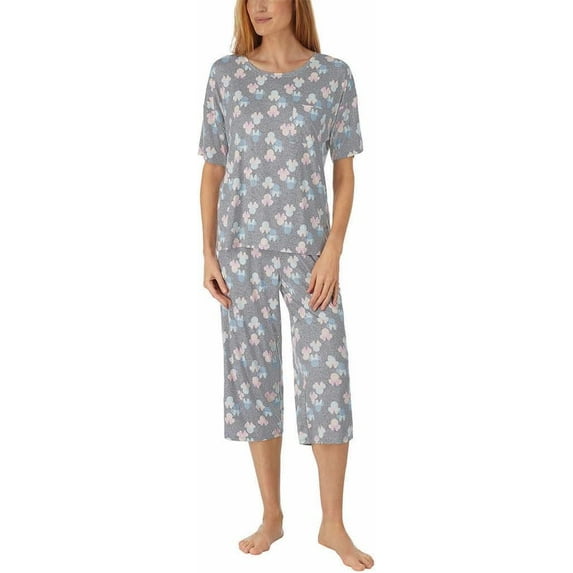 Disney Womens 2 Piece Capri Pajama Set XX-Large, Minnie Mouse Grey