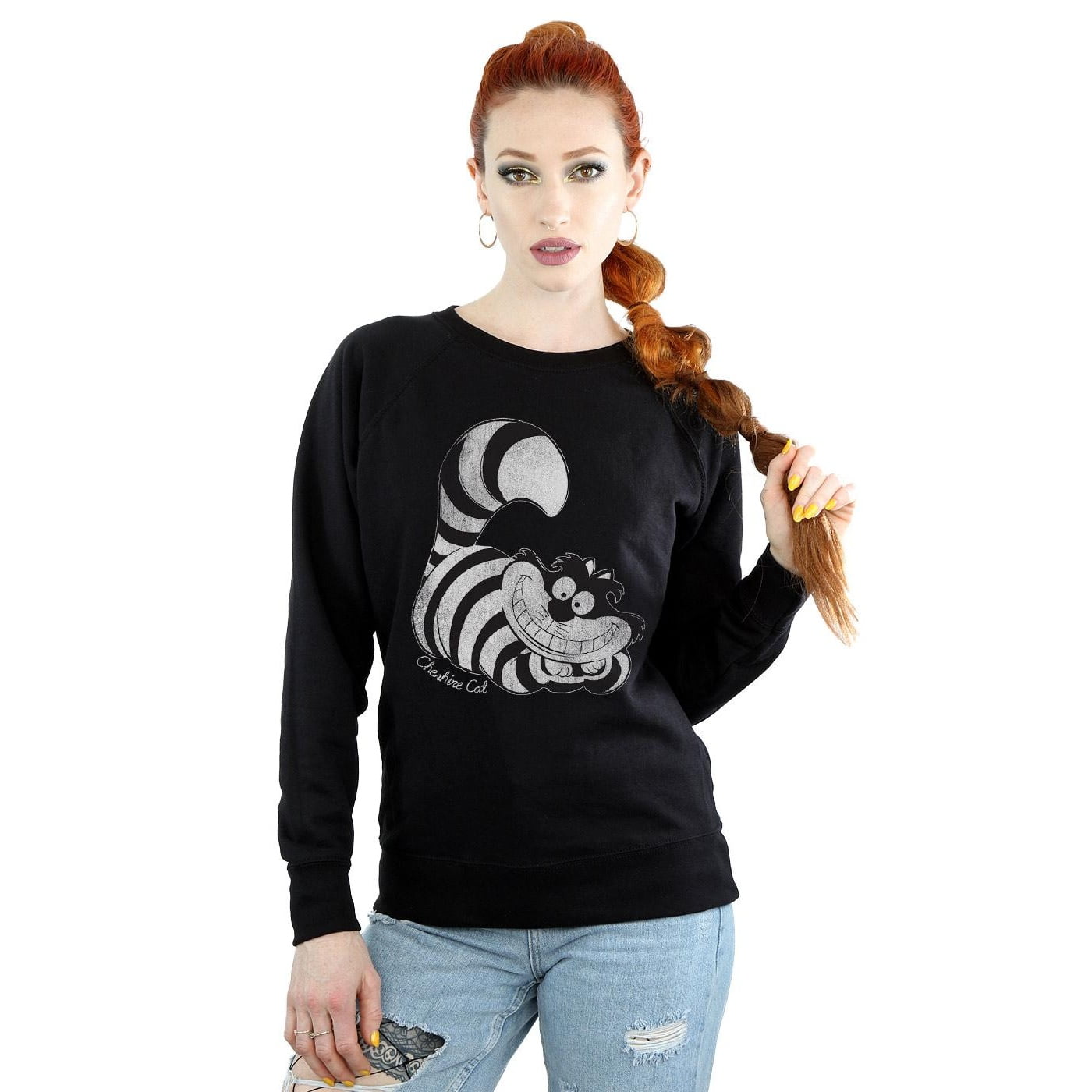 Disney Womens Alice in Wonderland Mono Cheshire Cat Sweatshirt