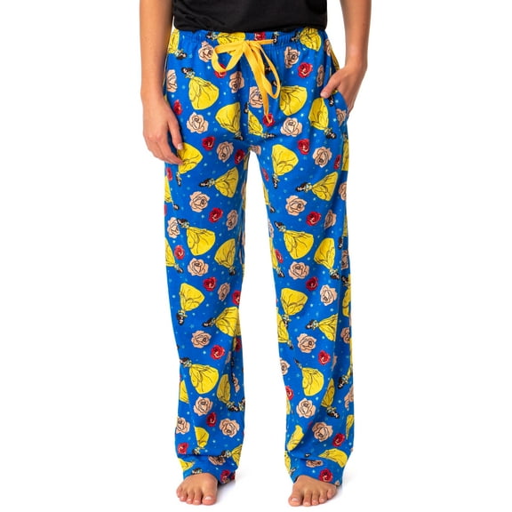 Disney Womens Beauty and the Beast Belle Rose Sketch Sleep Pajama Pants