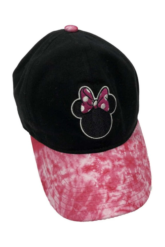 Womens Black & Pink Tie Dye Minnie Mouse Baseball Cap Hat