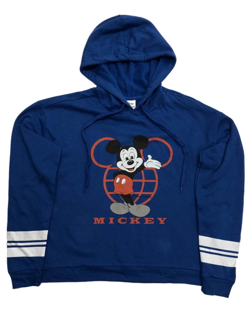 Disney Womens Blue Mickey Mouse Hoodie Sweatshirt Small - Walmart.com