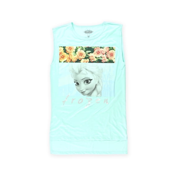 Disney Womens Elsa Roses Graphic T-Shirt, Green, Medium