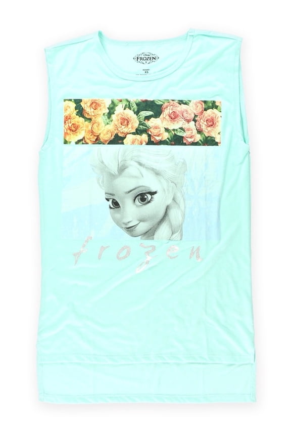 Womens Elsa Roses Graphic T-Shirt, Green, X-Small