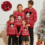 Disney Womens Fleece Sweatshirts Family Matching Minnie Mouse Ugly Christmas Graphic Crewneck Sweatshirts