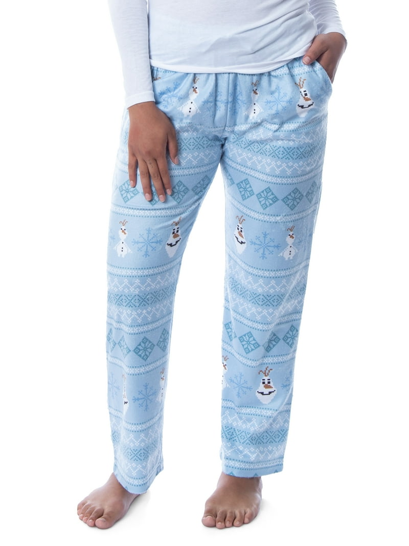 PJammy Disney Frozen Olaf Pajama Pants, Blue Snowflake Print