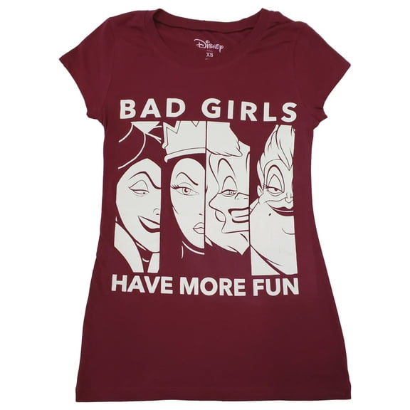 Disney Womens Junior Bad Girls Have More Fun Burgundy Short Sleeve T-Shirt 3X