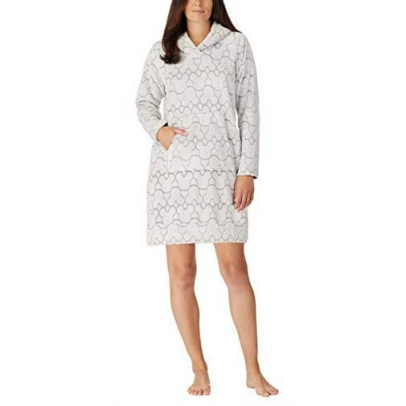 Disney Womens Mickey Fleece Lounge Hoodie (Grey, Medium)