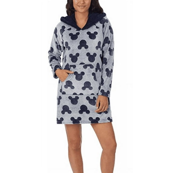 Disney Womens Mickey Fleece Lounge Hoodie Size: XXL, Color: Blue