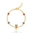 thumbnail image 1 of Disney Womens Mickey Mouse Bracelet with Station Pendants 6.5" + 1" - Gold Plated Mickey Bracelet Officially Licensed, 1 of 4
