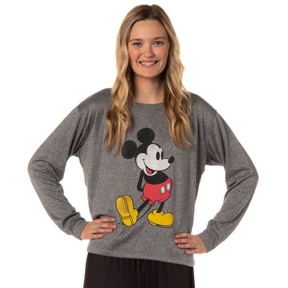 Disney Womens' Mickey Mouse Long Sleeve Pajama Top Sleepwear Shirt