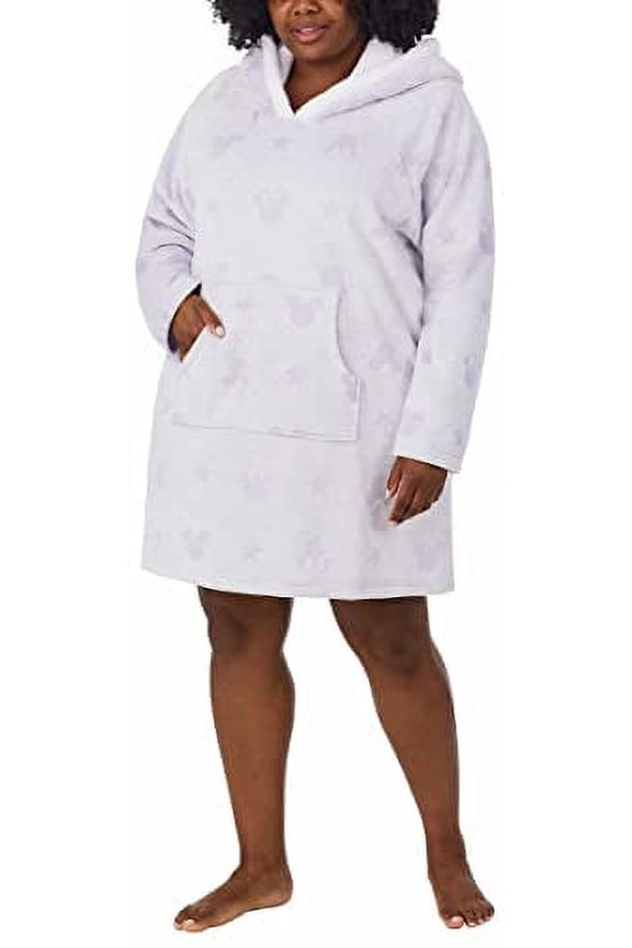 Womens Minnie Mouse Fleece Lounge Hoodie (Purple, Large)