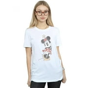 Disney Womens Minnie Mouse Offset Cotton Boyfriend T-Shirt