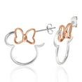 thumbnail image 1 of Disney Womens Minnie Mouse Sterling Silver Outline Hoop Earrings, 1 of 5