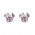 thumbnail image 1 of Disney Womens Minnie Mouse Sterling Silver Pave Crystal Birthstone Stud Earrings - June, 1 of 6