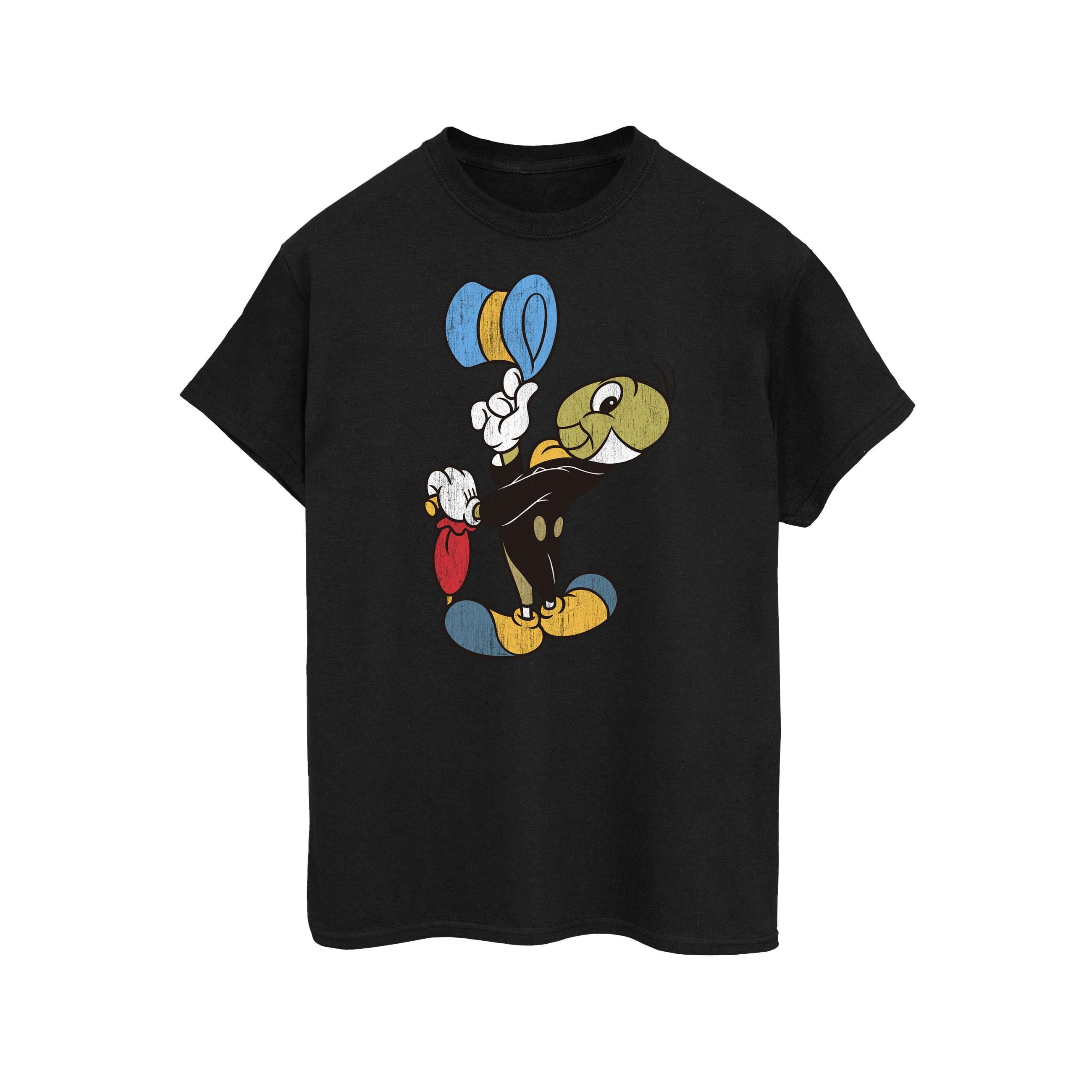 Disney Womens Pinocchio Jiminy Cricket Cotton Boyfriend T-Shirt ...
