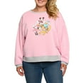 thumbnail image 1 of Disney Womens Plus Size Mickey Mouse Friends Fleece Long Sleeve Sweatshirt Pink, 1 of 6