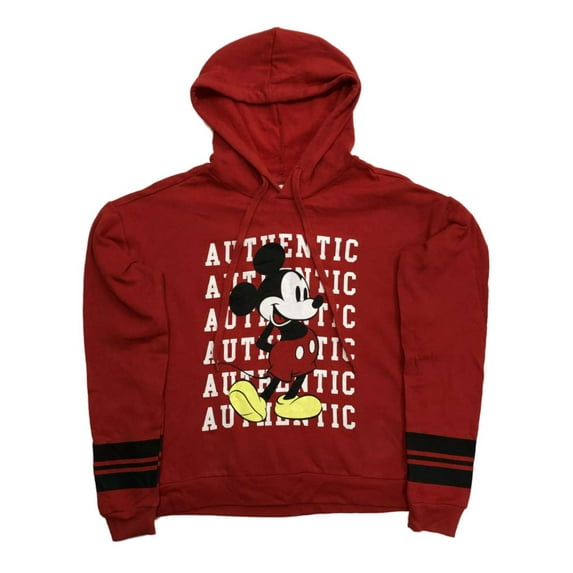 Disney Womens Red Mickey Mouse Hoodie Sweatshirt X-Small