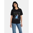 thumbnail image 1 of Disney Stitch Women's Embroidered Graphic Tee with Short Sleeves, Sizes XXS-XXL, 1 of 5